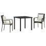 Conjunto de Comedor de Jardín 3 pcs Negro ratán sintético en Conjuntos de jardín | Comprar online en Foru.es