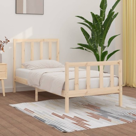 Estructura de cama madera maciza 90x190 cm de vidaXL, Camas y somieres - Ref: Foro24-3105190, Precio: 90,11 €, Descuento: %