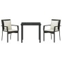 Conjunto de Comedor de Jardín 3 pcs Negro ratán sintético en Conjuntos de jardín | Comprar online en Foru.es