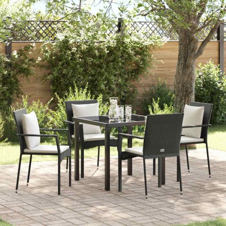 Conjunto de Comedor de Jardín 5 pcs Negro ratán sintético en Conjuntos de jardín | Comprar online en Foru.es
