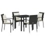 Conjunto de Comedor de Jardín 5 pcs Negro ratán sintético en Conjuntos de jardín | Comprar online en Foru.es