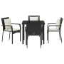 Conjunto de Comedor de Jardín 5 pcs Negro ratán sintético en Conjuntos de jardín | Comprar online en Foru.es