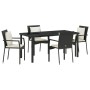 Conjunto de Comedor de Jardín 5 pcs Negro ratán sintético en Conjuntos de jardín | Comprar online en Foru.es