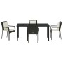 Conjunto de Comedor de Jardín 5 pcs Negro ratán sintético en Conjuntos de jardín | Comprar online en Foru.es