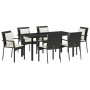 Conjunto de Comedor de Jardín 7 pcs Negro ratán sintético en Conjuntos de jardín | Comprar online en Foru.es