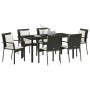 Conjunto de Comedor de Jardín 7 pcs Negro ratán sintético en Conjuntos de jardín | Comprar online en Foru.es