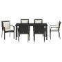 Conjunto de Comedor de Jardín 7 pcs Negro ratán sintético en Conjuntos de jardín | Comprar online en Foru.es