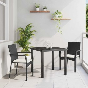 Conjunto de Comedor de Jardín 3 pcs Negro ratán sintético en Conjuntos de jardín | Comprar online en Foru.es