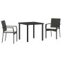 Conjunto de Comedor de Jardín 3 pcs Negro ratán sintético en Conjuntos de jardín | Comprar online en Foru.es