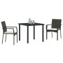 Conjunto de Comedor de Jardín 3 pcs Negro ratán sintético en Conjuntos de jardín | Comprar online en Foru.es