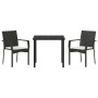 Conjunto de Comedor de Jardín 3 pcs Negro ratán sintético en Conjuntos de jardín | Comprar online en Foru.es