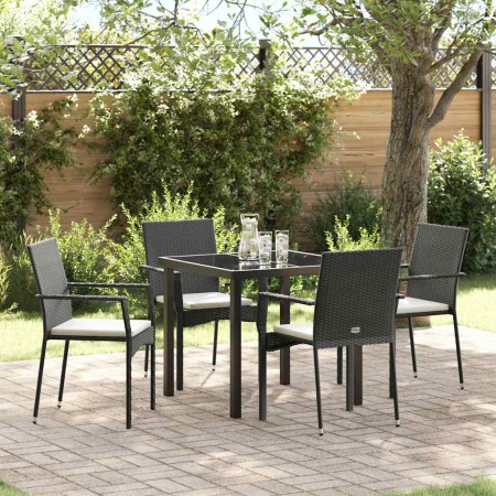 Conjunto de Comedor de Jardín 5 pcs Negro ratán sintético en Conjuntos de jardín | Comprar online en Foru.es