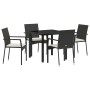 Conjunto de Comedor de Jardín 5 pcs Negro ratán sintético en Conjuntos de jardín | Comprar online en Foru.es