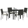 Conjunto de Comedor de Jardín 5 pcs Negro ratán sintético en Conjuntos de jardín | Comprar online en Foru.es