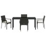 Conjunto de Comedor de Jardín 5 pcs Negro ratán sintético en Conjuntos de jardín | Comprar online en Foru.es