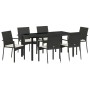 Conjunto de Comedor de Jardín 7 pcs Negro ratán sintético en Conjuntos de jardín | Comprar online en Foru.es