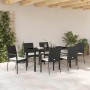 Conjunto de Comedor de Jardín 7 pcs Negro ratán sintético en Conjuntos de jardín | Comprar online en Foru.es