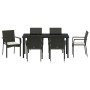 Conjunto de Comedor de Jardín 7 pcs Negro ratán sintético en Conjuntos de jardín | Comprar online en Foru.es