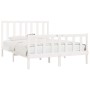 Estructura de cama doble pequeña madera maciza blanca 120x190cm de vidaXL, Camas y somieres - Ref: Foro24-3105196, Precio: 12...