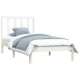 Estructura de cama madera maciza de pino blanca 100x200 cm de vidaXL, Camas y somieres - Ref: Foro24-3105151, Precio: 95,34 €...