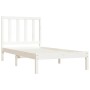 Estructura de cama madera maciza de pino blanca 100x200 cm de vidaXL, Camas y somieres - Ref: Foro24-3105151, Precio: 95,34 €...