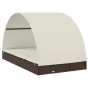 Tumbona 2 personas toldo redondo ratán PE marrón 211x112x140 cm de vidaXL, Tumbonas - Ref: Foro24-319653, Precio: 288,42 €, D...