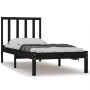 Estructura de cama madera maciza de pino negro 75x190 cm de vidaXL, Camas y somieres - Ref: Foro24-3105100, Precio: 127,13 €,...