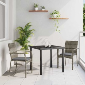 Conjunto de Comedor de Jardín 3 pcs Gris ratán sintético en Conjuntos de jardín | Comprar online en Foru.es