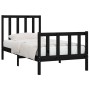 Estructura de cama madera maciza individual negra 75x190 cm de vidaXL, Camas y somieres - Ref: Foro24-3105189, Precio: 118,76...