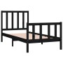 Estructura de cama madera maciza individual negra 75x190 cm de vidaXL, Camas y somieres - Ref: Foro24-3105189, Precio: 118,76...