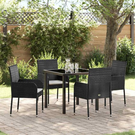 Conjunto de Comedor de Jardín 5 pcs Negro ratán sintético en Sillas de jardín | Comprar online en Foru.es