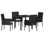 Conjunto de Comedor de Jardín 5 pcs Negro ratán sintético en Sillas de jardín | Comprar online en Foru.es