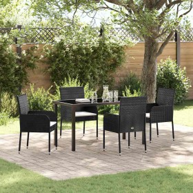 Conjunto de Comedor de Jardín 5 pcs Negro ratán sintético en Sillas de jardín | Comprar online en Foru.es