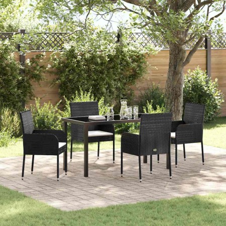Conjunto de Comedor de Jardín 5 pcs Negro ratán sintético en Sillas de jardín | Comprar online en Foru.es