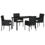 Conjunto de Comedor de Jardín 5 pcs Negro ratán sintético en Sillas de jardín | Comprar online en Foru.es