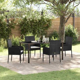 Conjunto de Comedor de Jardín 5 pcs Negro ratán sintético en Sillas de jardín | Comprar online en Foru.es