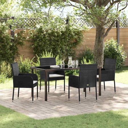 Conjunto de Comedor de Jardín 5 pcs Negro ratán sintético en Sillas de jardín | Comprar online en Foru.es