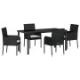 Conjunto de Comedor de Jardín 5 pcs Negro ratán sintético en Sillas de jardín | Comprar online en Foru.es