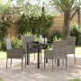 Conjunto de Comedor de Jardín 5 pcs Gris ratán sintético en Sillas de jardín | Comprar online en Foru.es