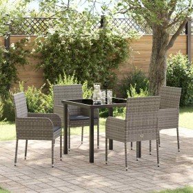 Conjunto de Comedor de Jardín 5 pcs Gris ratán sintético en Sillas de jardín | Comprar online en Foru.es