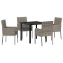Conjunto de Comedor de Jardín 5 pcs Gris ratán sintético en Sillas de jardín | Comprar online en Foru.es