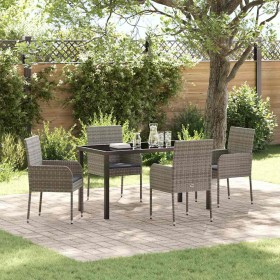 Conjunto de Comedor de Jardín 5 pcs Gris ratán sintético en Sillas de jardín | Comprar online en Foru.es