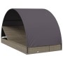 Tumbona 2 personas toldo redondo ratán PE gris 211x112x140 cm de vidaXL, Tumbonas - Ref: Foro24-319655, Precio: 283,14 €, Des...