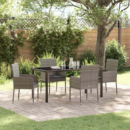 Conjunto de Comedor de Jardín 5 pcs Gris ratán sintético en Sillas de jardín | Comprar online en Foru.es
