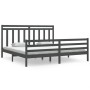 Estructura de cama de madera maciza de pino gris 200x200 cm de vidaXL, Camas y somieres - Ref: Foro24-3105337, Precio: 173,78...