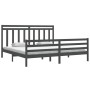 Estructura de cama de madera maciza de pino gris 200x200 cm de vidaXL, Camas y somieres - Ref: Foro24-3105337, Precio: 173,78...