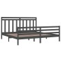 Estructura de cama de madera maciza de pino gris 200x200 cm de vidaXL, Camas y somieres - Ref: Foro24-3105337, Precio: 173,78...