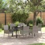Conjunto de Comedor de Jardín con cojín 7 pcs Gris Poliratán en Sillas de jardín | Comprar online en Foru.es