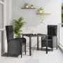 Conjunto de Comedor de Jardín 3 pcs Negro ratán sintético en Sillas de jardín | Comprar online en Foru.es