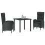 Conjunto de Comedor de Jardín 3 pcs Negro ratán sintético en Sillas de jardín | Comprar online en Foru.es